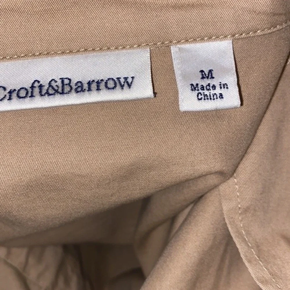 Croft & Barrow utility jacket tan lightweight 4 pockets drawstring size M - Picture 8 of 13